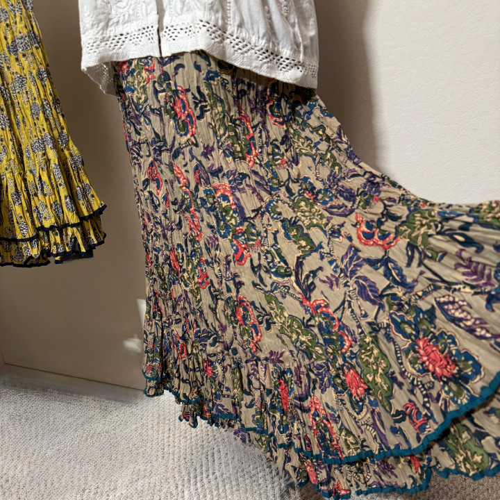 Ethereal Flow Crinkle Skirt Double Frill